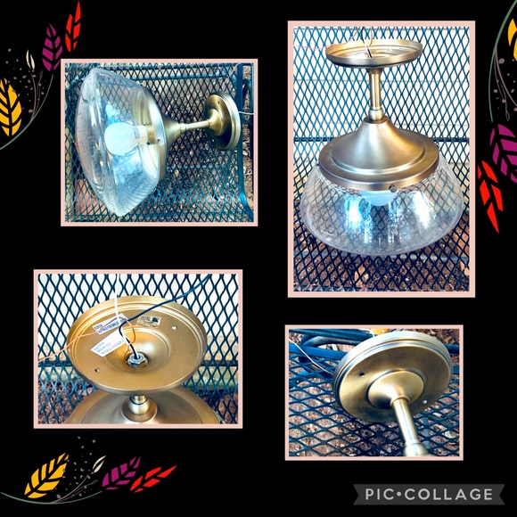 Other - •New Light Fixture ~ Clear Globe + Tan/Gold Base•